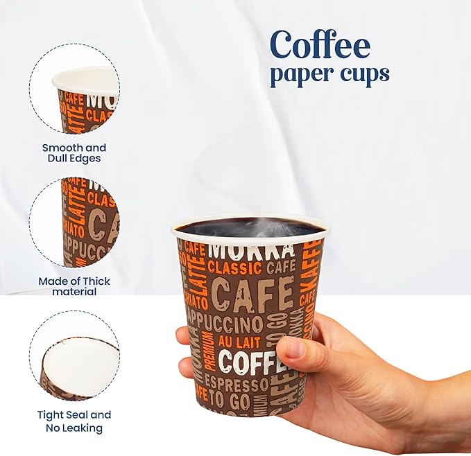 8oz disposable coffee cups (Pack 50)