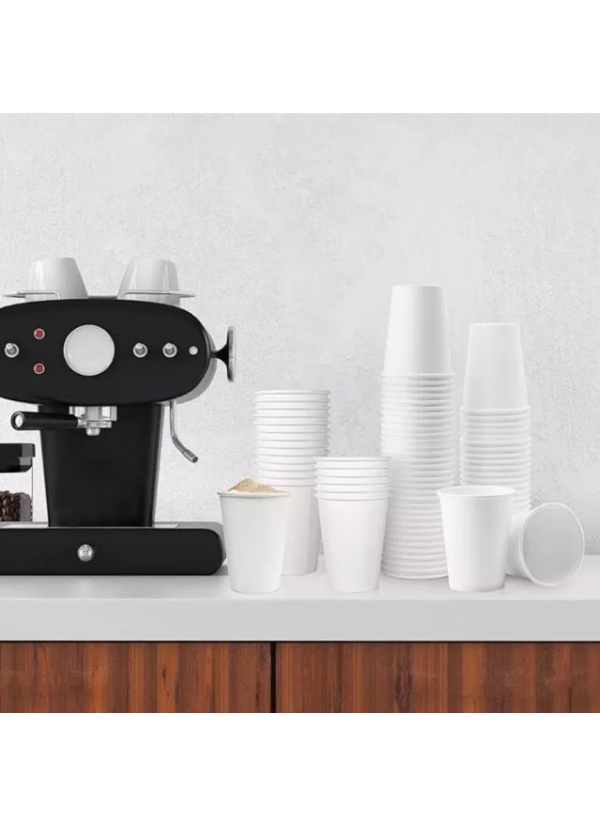 Disposable coffee Cups White 8oz Double Wall Paper Cups (Pack 50)