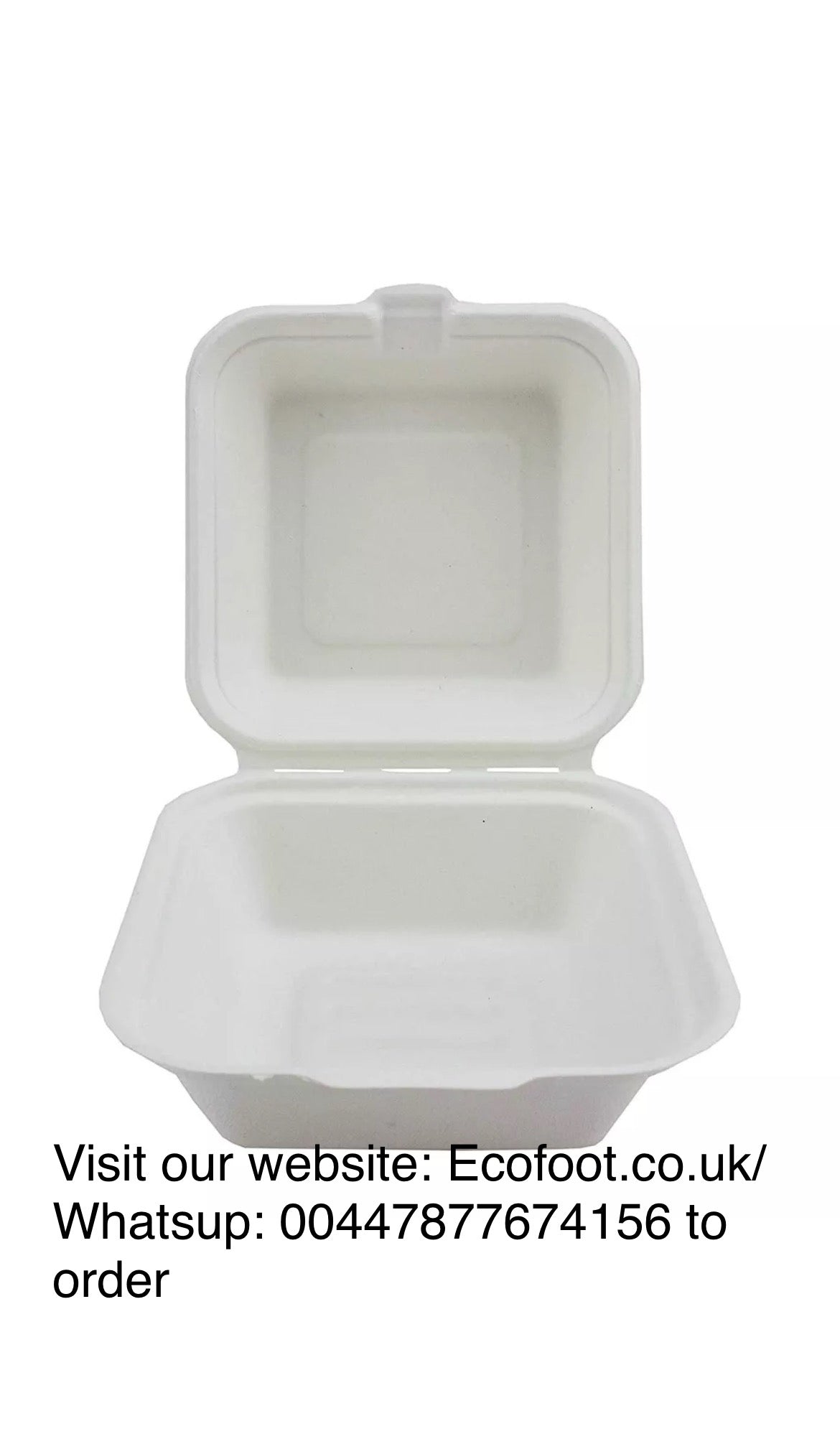 Disposable Clamshell strong, Food Containers Bagasse, Compostable