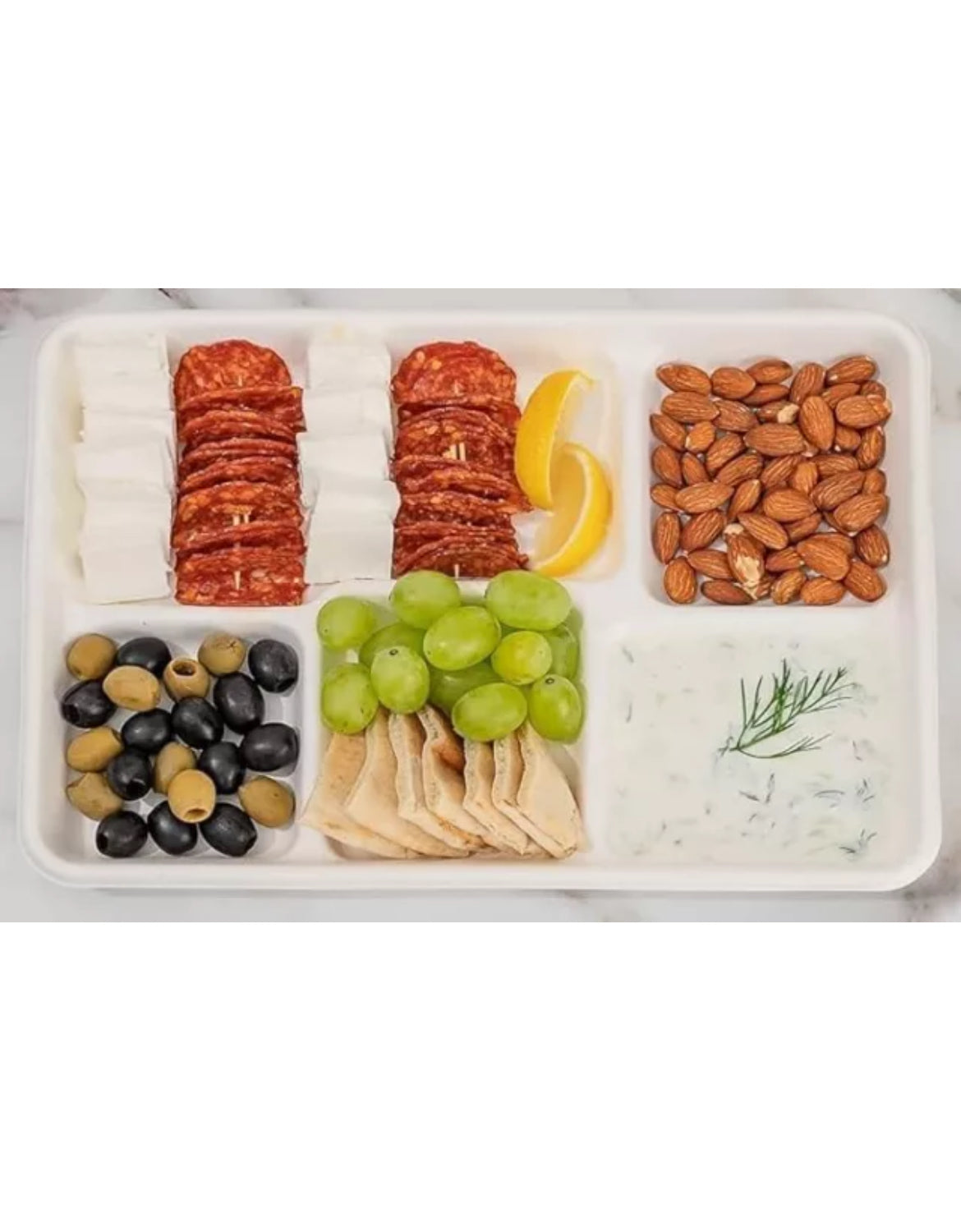 Ecoshin 5 compartment compostable/Bagasse meal tray (Pack of 25)